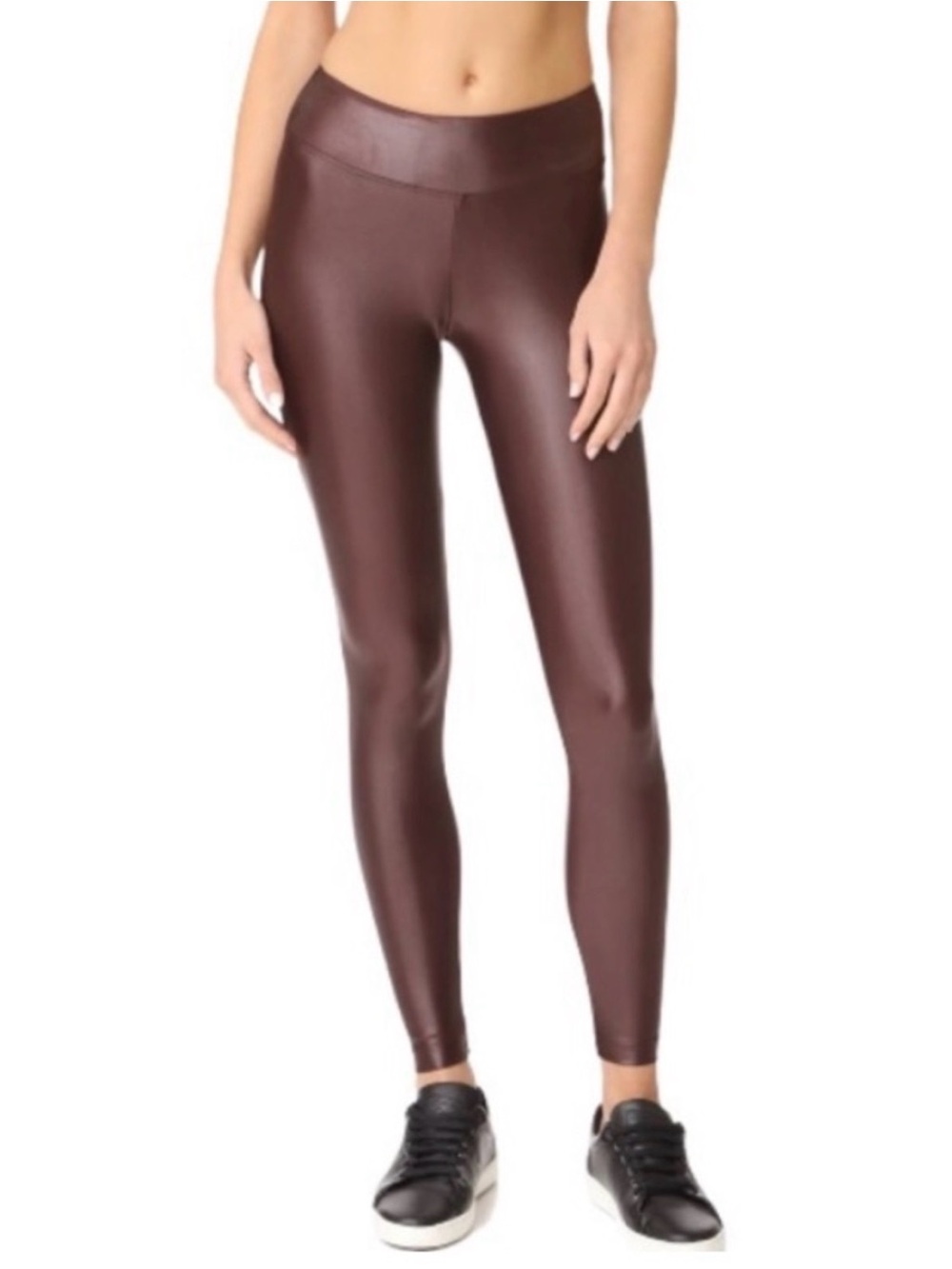 Koral Lustrous Shiny Brown High Waist Leggings Size Small